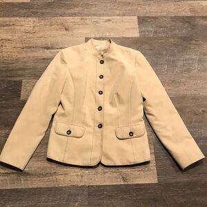 Dress Barn Cream Stand-Collar Button Front Blazer